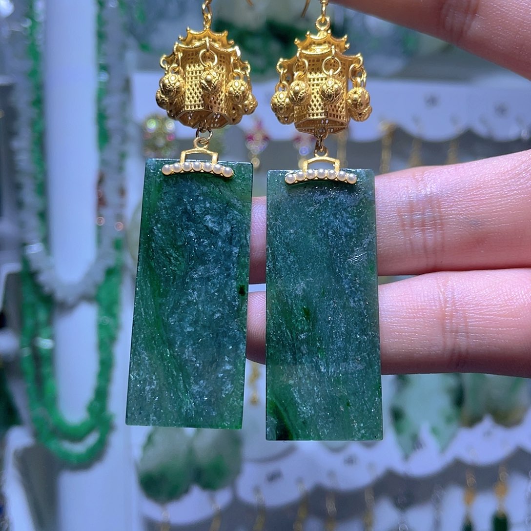 翡翠未镶嵌耳饰翡翠