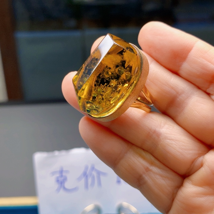 尹***银S925镀金镶嵌琥珀手链 波兰设计款琥珀蜜蜡
