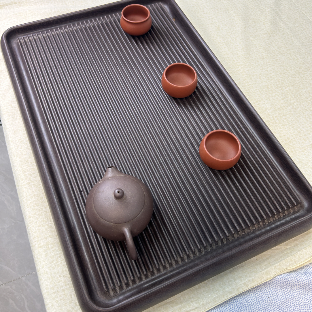 电木茶盘茶托盘素盘无油无漆无蜡纯打磨紫檀色简约家用办公两用