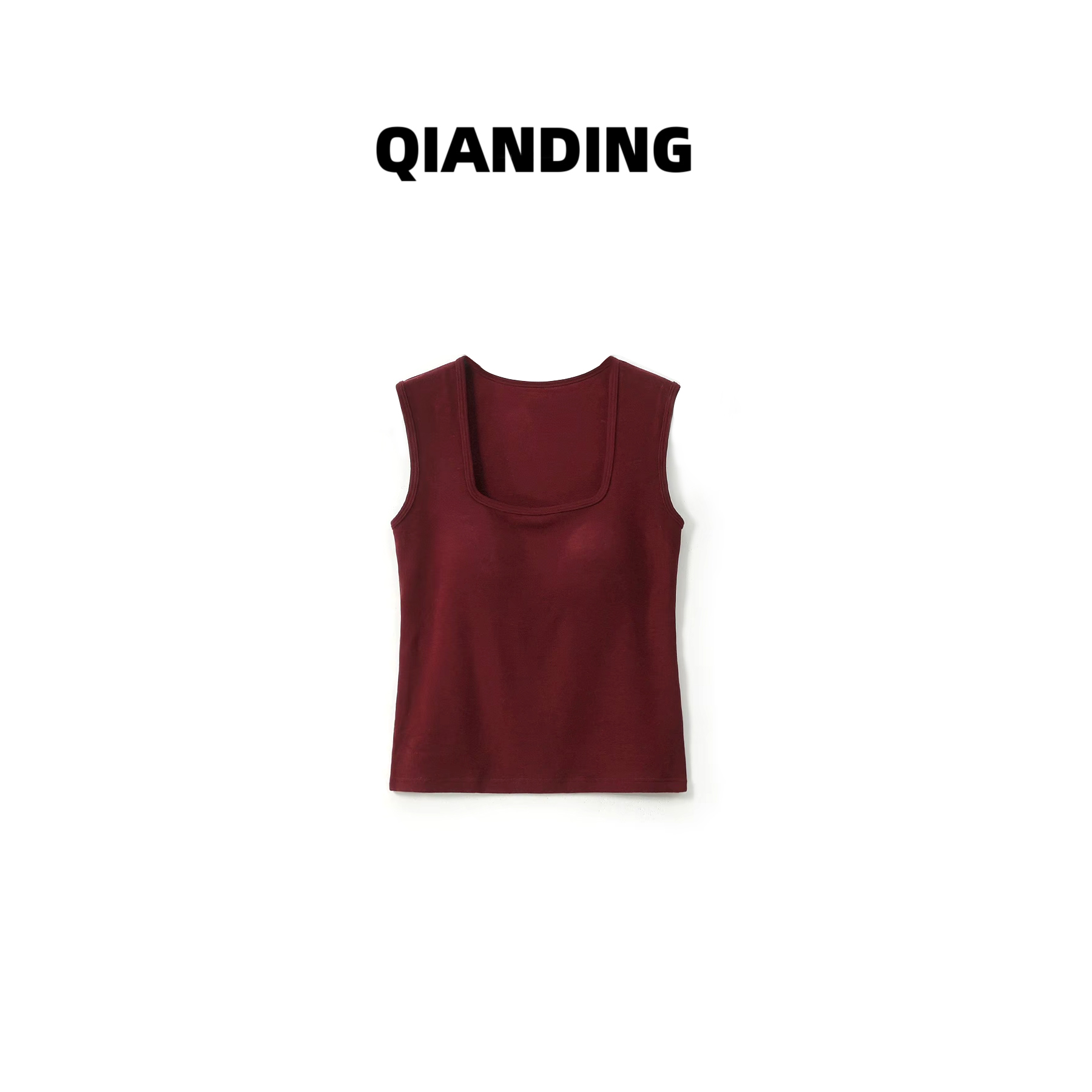 【QIANDING】【削肩火山背心（含胸垫）】巨柔亲肤保暖显瘦打底背心F299