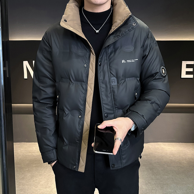 保暖纯色立领男士纯色立领羽绒衣加厚韩版冬装秋冬