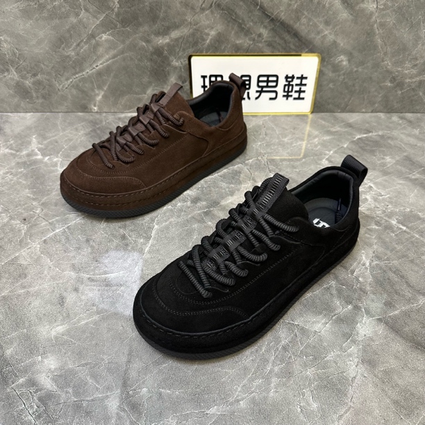 G休闲素面休闲皮鞋百搭时尚男士舒适真皮低帮韩版潮鞋潮流软底