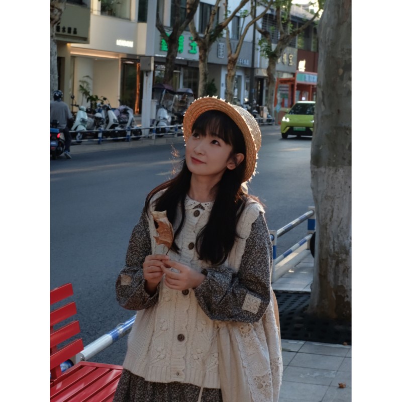 秋信失约 日系娃娃领碎花连衣裙森系秋冬叠穿内搭长裙女