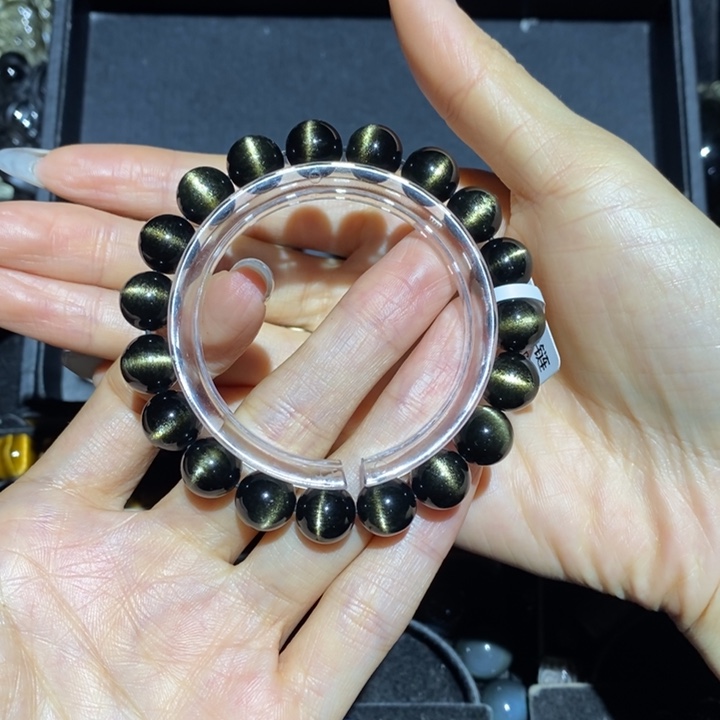 黑曜岩手链未镶嵌嫣****梦