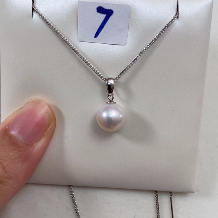 淡水珍珠颈饰银S925镶嵌10-11瓜子扣粉光不带链