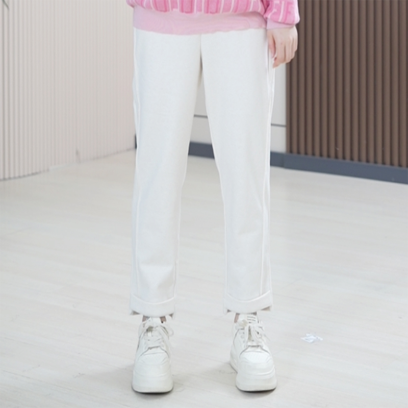 莱赛尔羊毛小脚裤西裤大码显瘦修容线前短后长百搭休闲裤子女潮