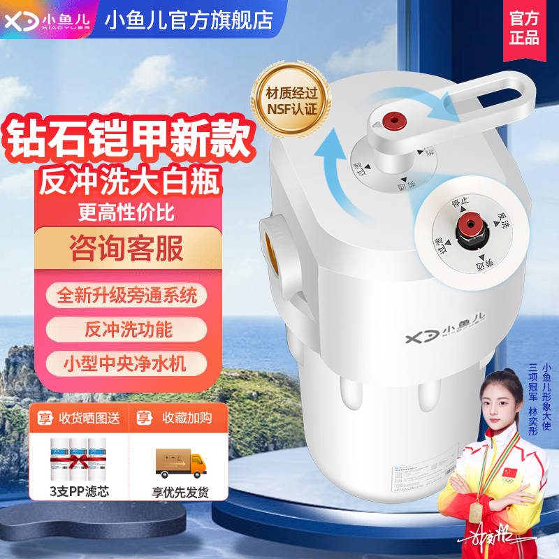 小鱼儿【达人力荐】钻石铠甲反冲洗大白瓶前置过滤器全屋过滤净水器