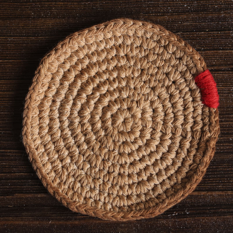 阿茶 茶染杯垫茶道配件(棕随机)（V2288）