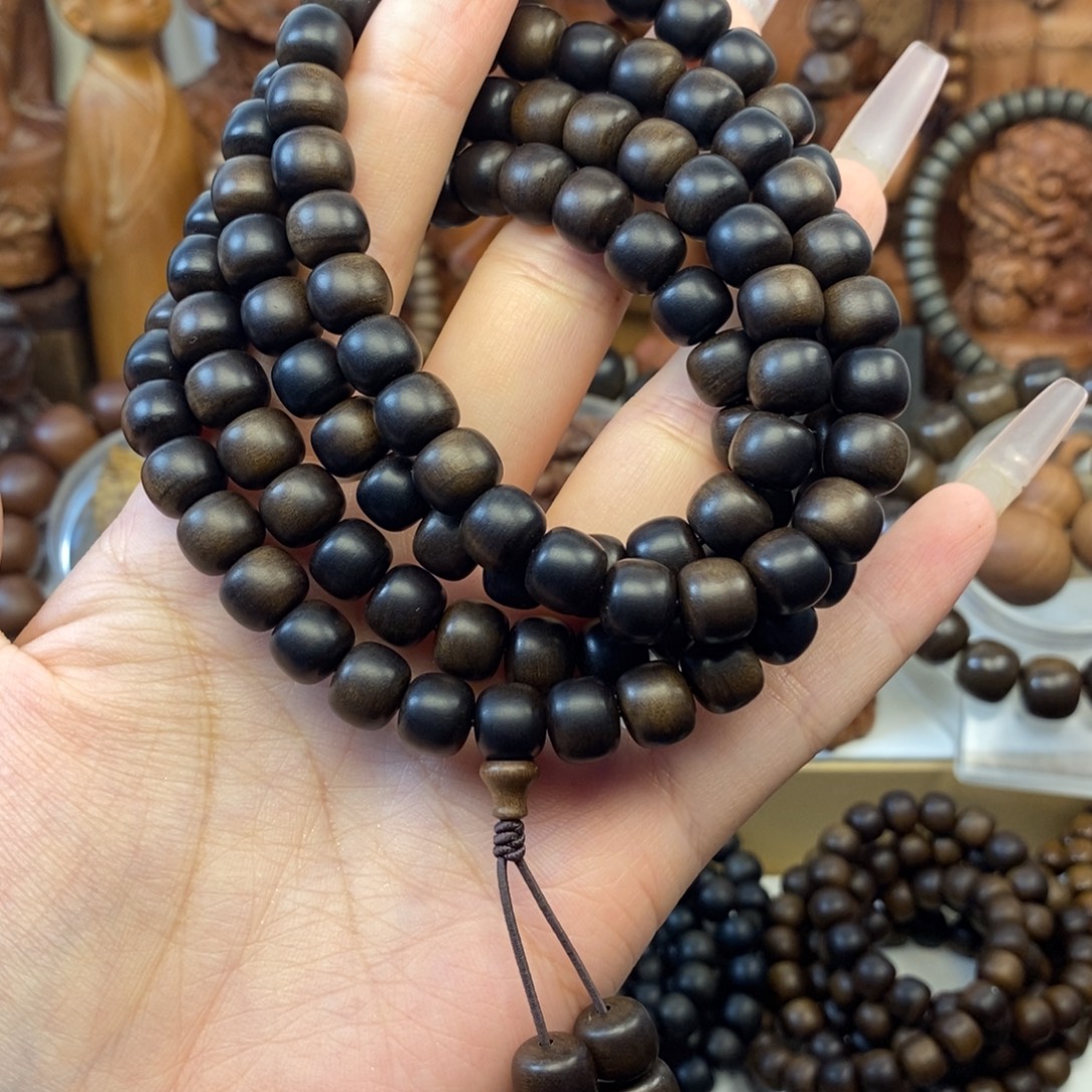 檀香木手串/手链迈索尔老山檀香0809.108黑肉沉水奶香