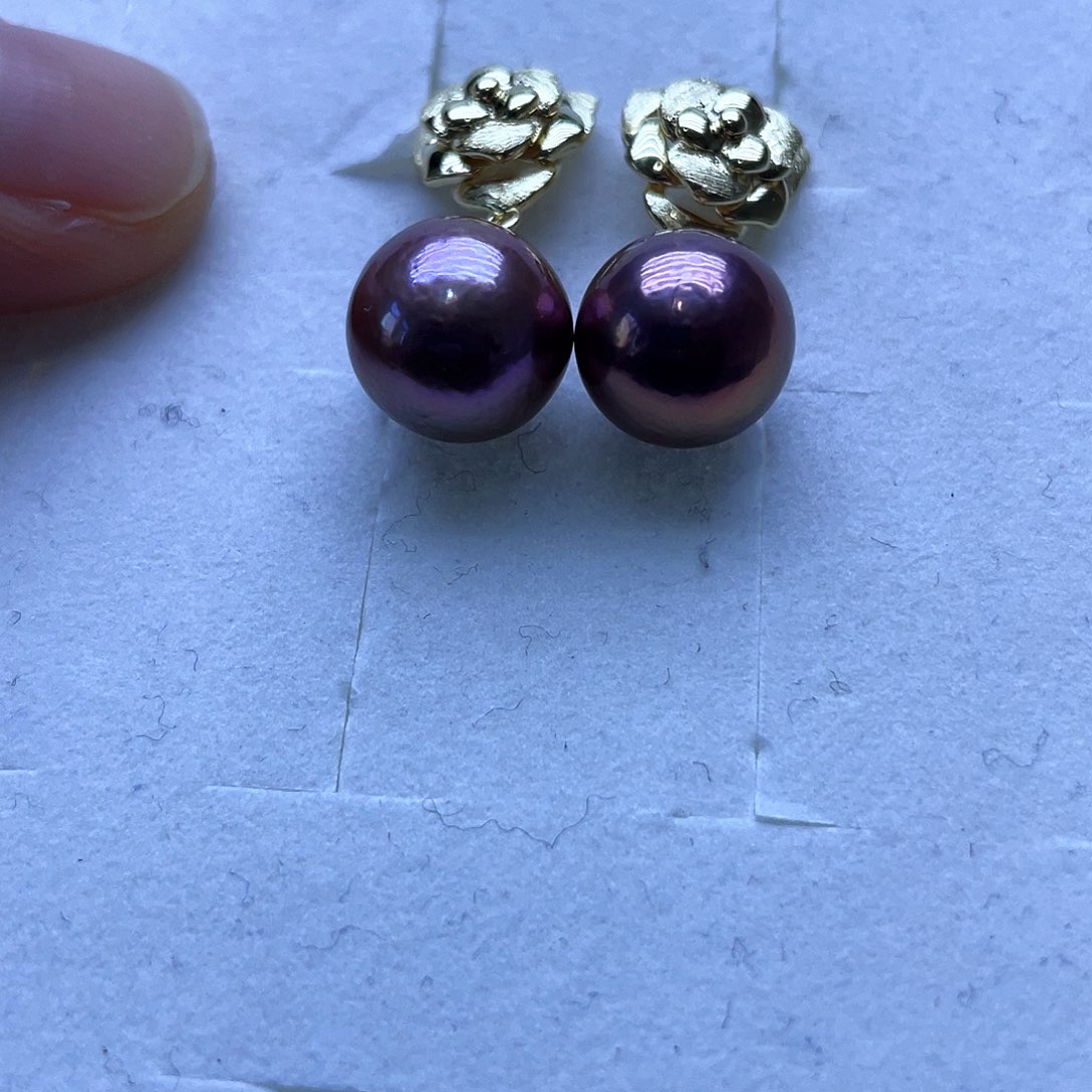 淡水珍珠耳饰银S925镶嵌