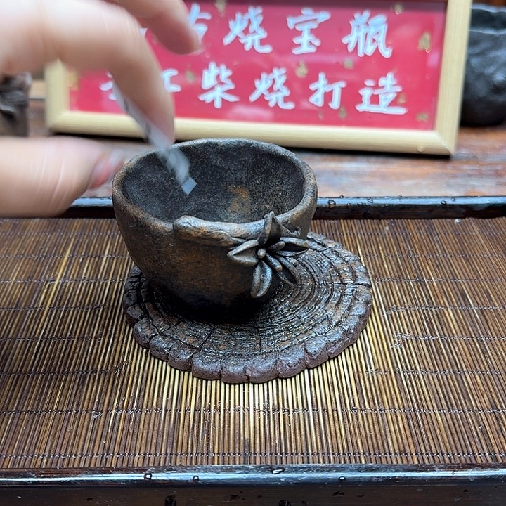 纯手工制作粗陶茶具