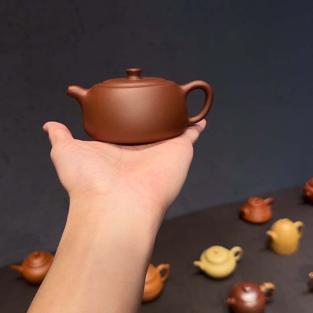 临***海茶壶紫砂井栏 底槽清 180cc 