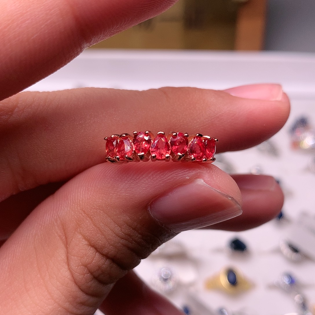 蓝宝石戒指银S925镶嵌