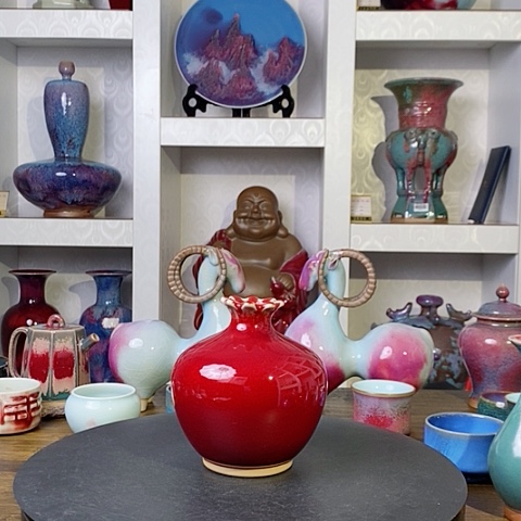 摆件无*月禹州神后钧瓷原产地~