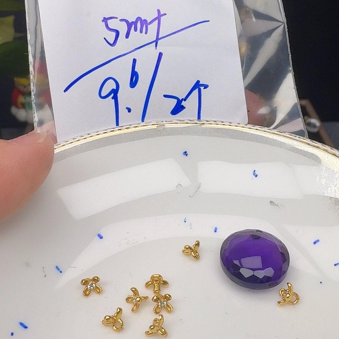 银S925镶嵌颈饰紫晶紫水晶925镶嵌95