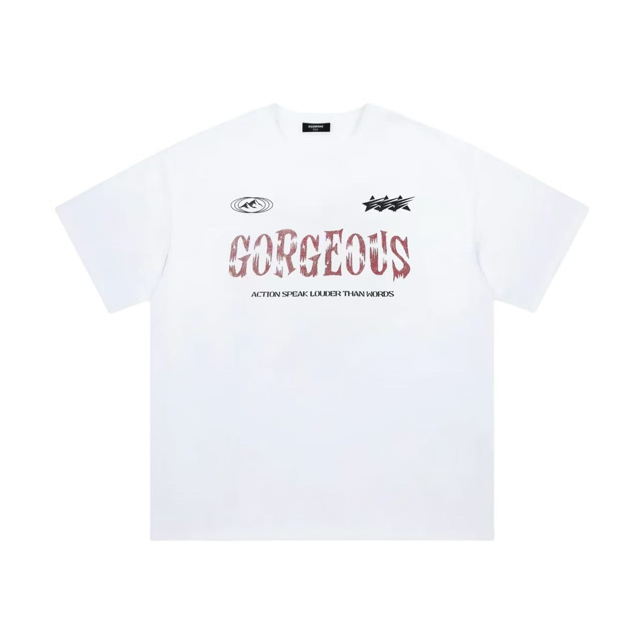 【GOGOMart】红色字母v 夏季新款男女同款T恤 舒适百搭 潮流