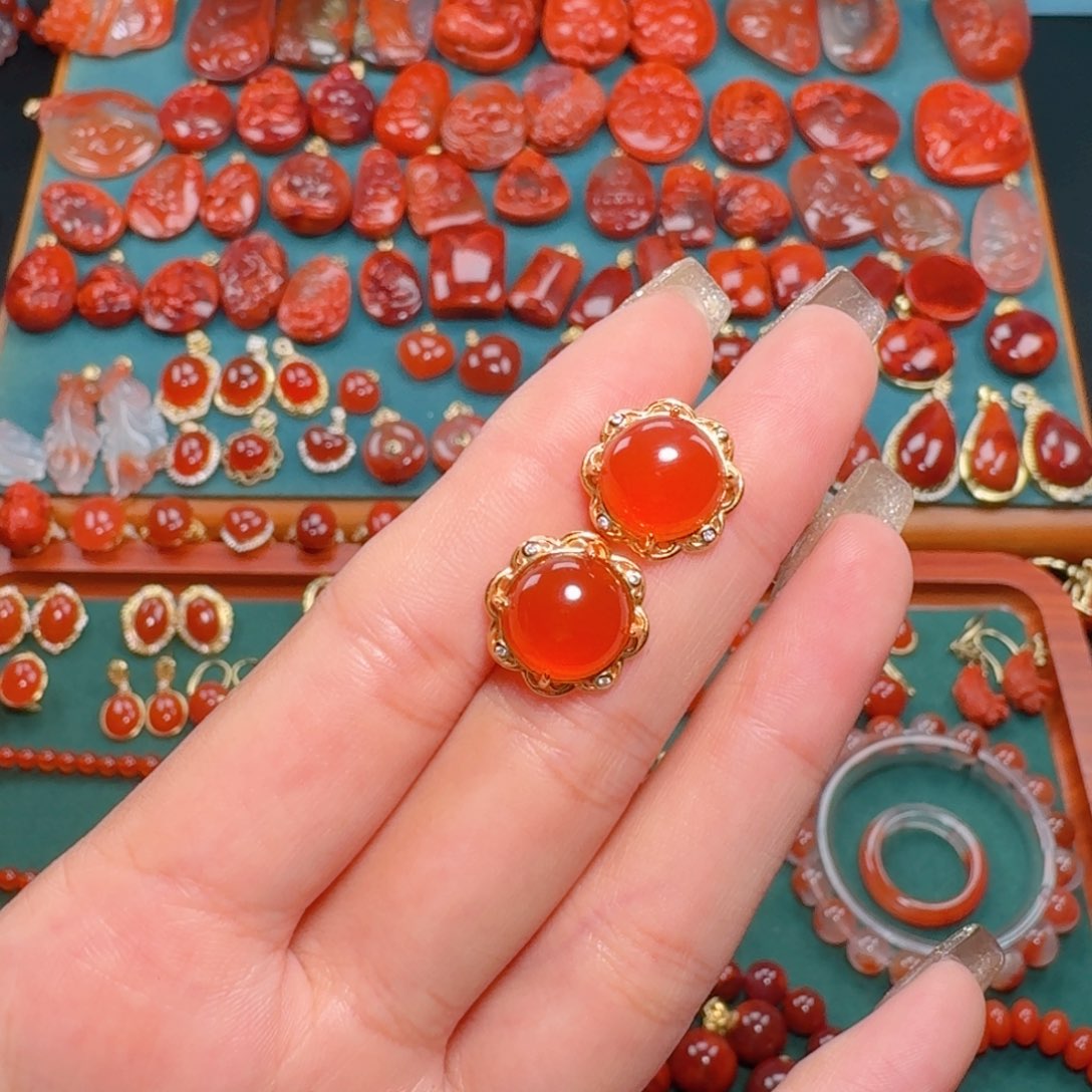 南红玛瑙南红  银S925镶嵌