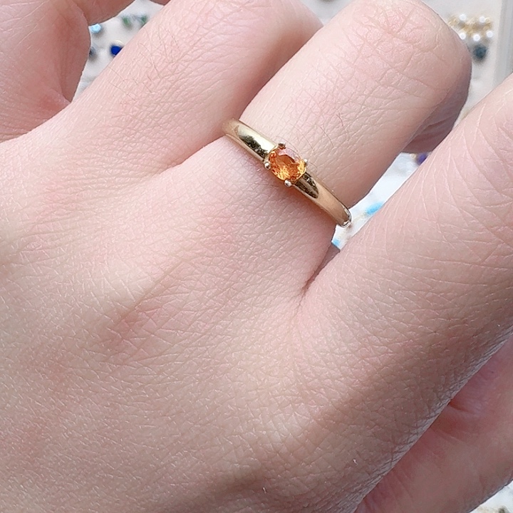 石榴石戒指银S925镶嵌戒指