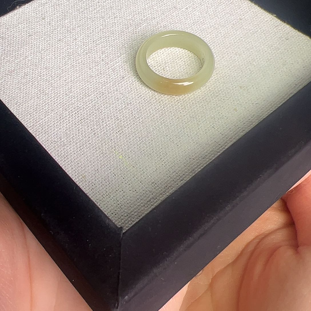 和田玉戒指未镶嵌16号一口金糖