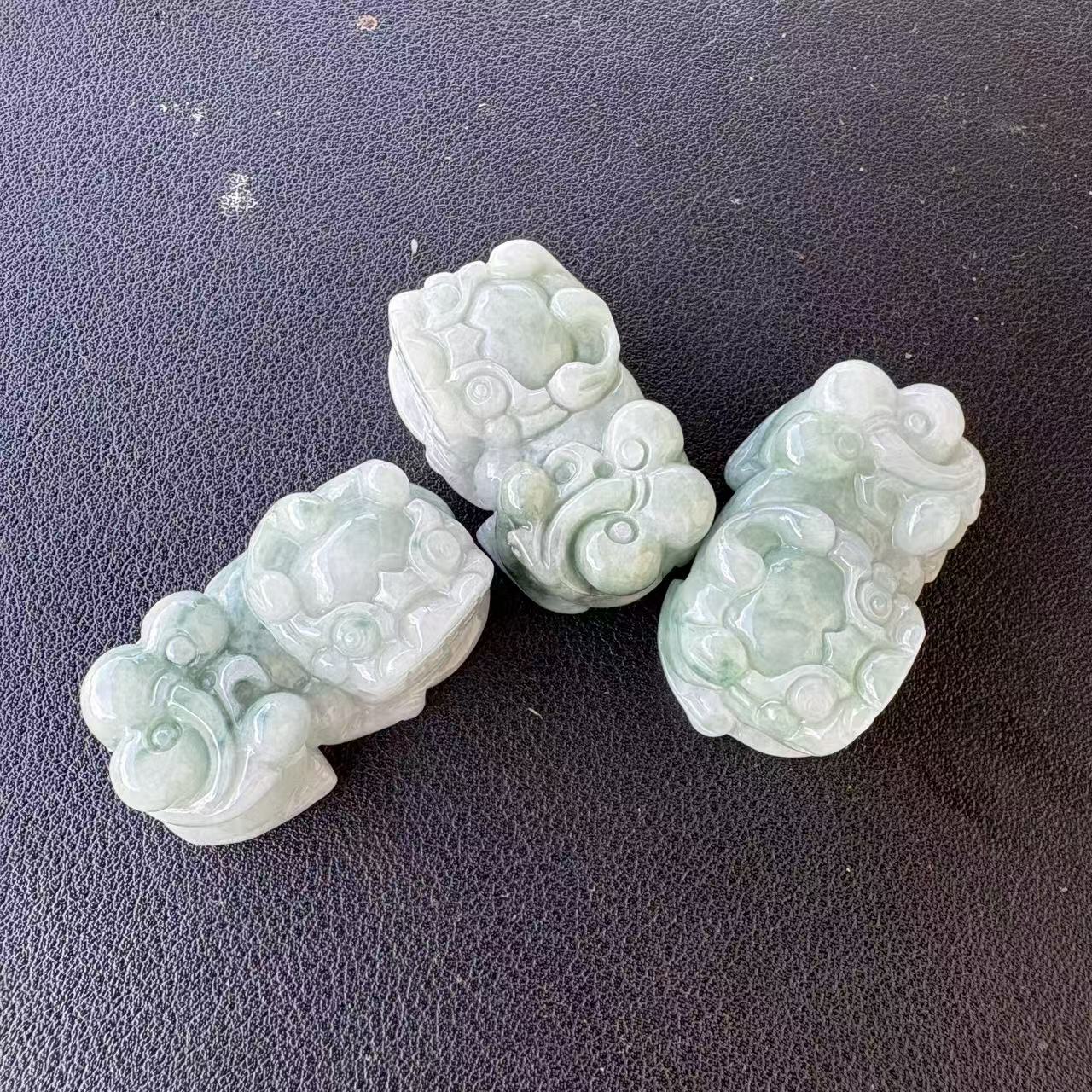 天然a货翡翠飘花貔貅吊坠-c300-多样性发一