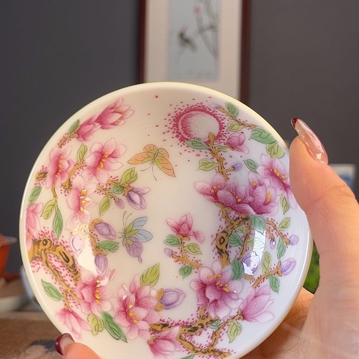 摆件景德柴烧茶杯多人