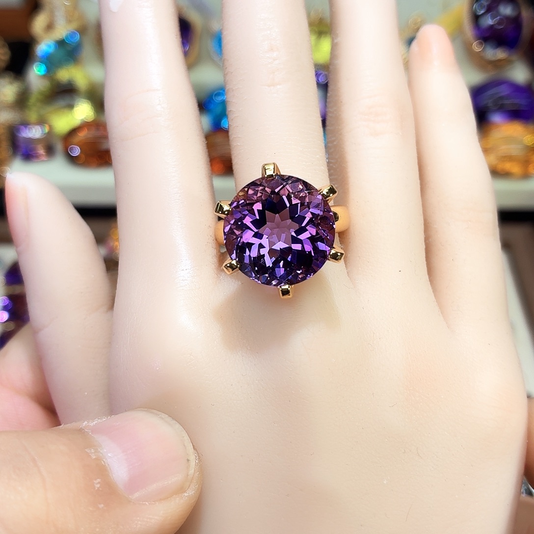 戒指水晶银S925镶嵌