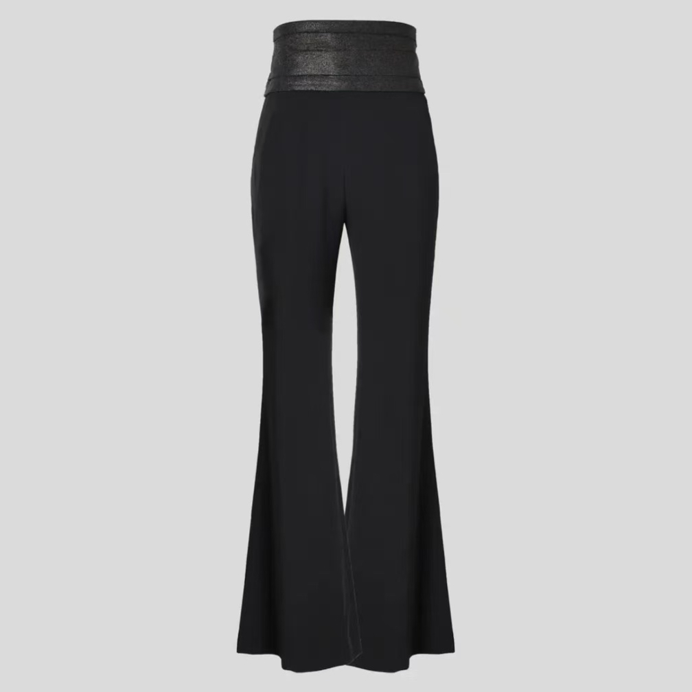 【RZ】腰部压褶造型微喇裤