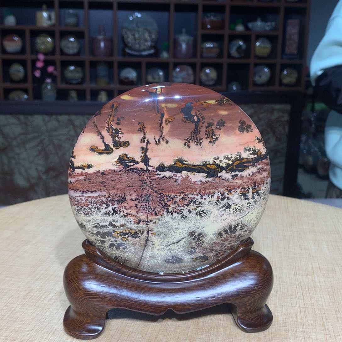 紫砂广西国画石摆件，收藏观赏