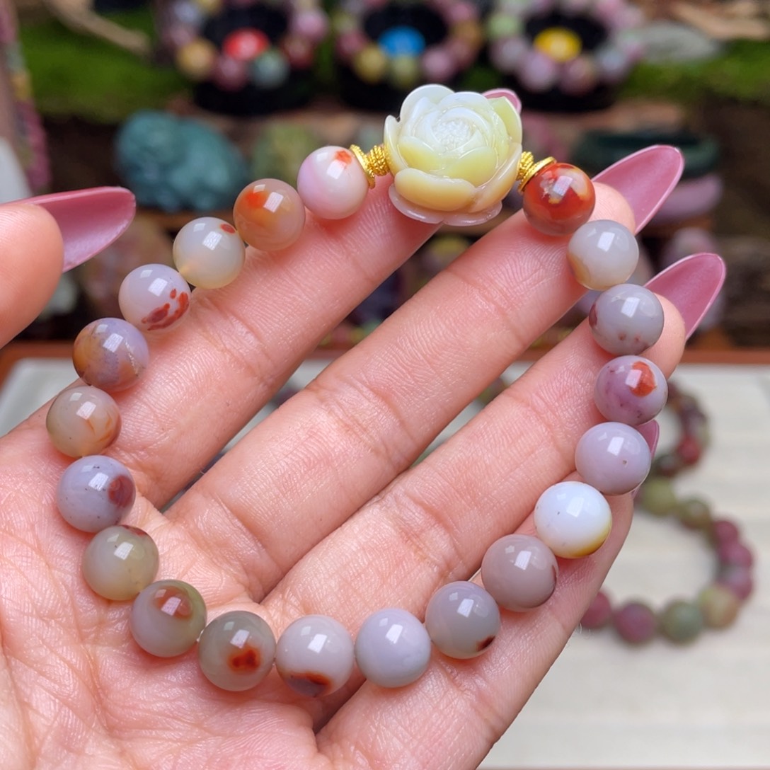 玛瑙/玉髓珠宝半成品未镶嵌盐源玛瑙新年福利包浆手串