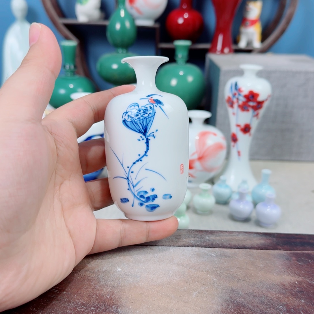 陶瓷手工小花器摆件