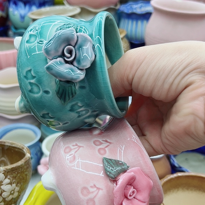 多肉绿植陶瓷花盆9.9包邮，有孔