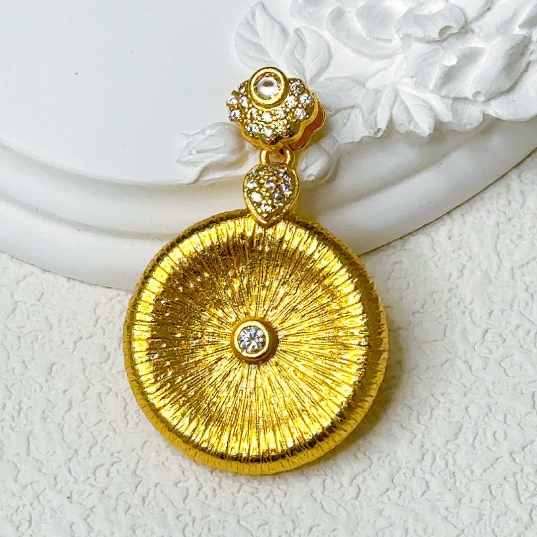 精工版 拉丝圆吊坠-286