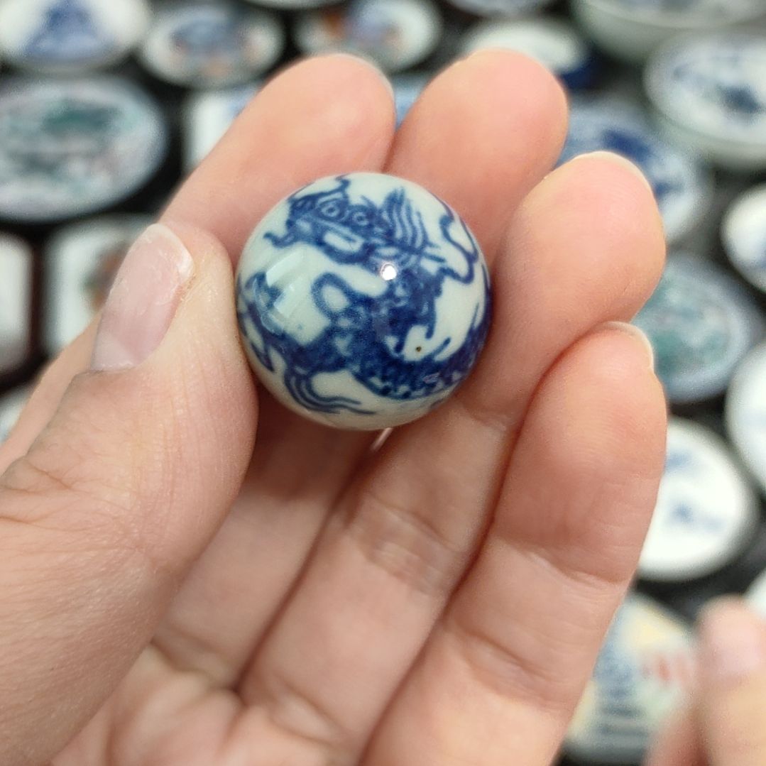瓷片青花龙珠2.0一个