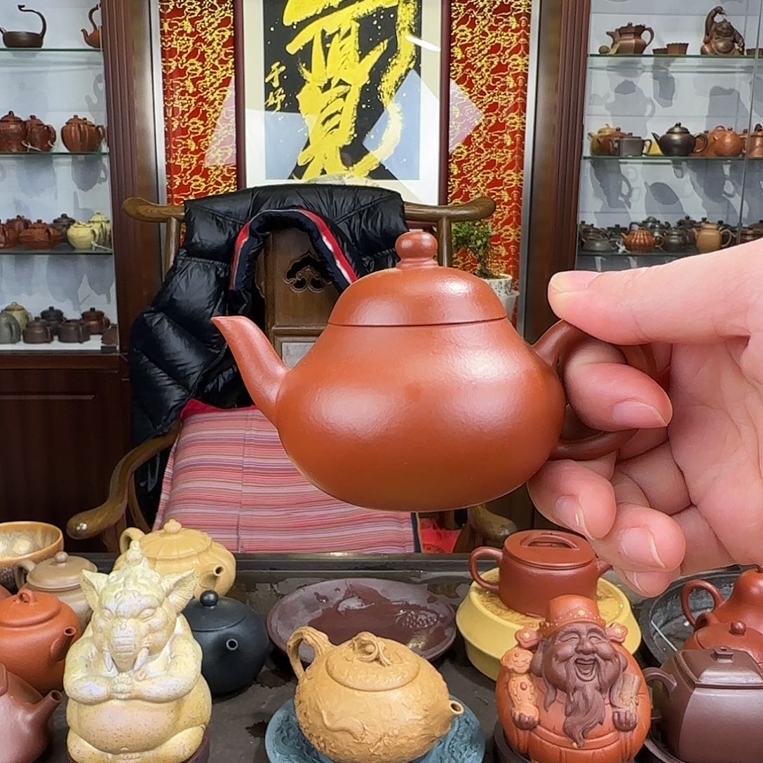 紫砂茶壶梨式朱泥