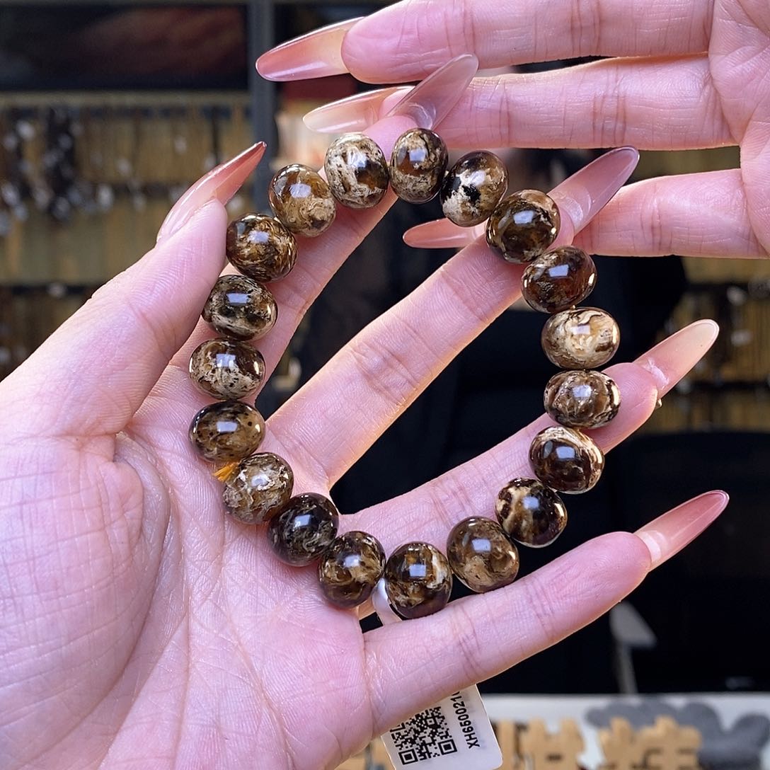 琥珀裸石未镶嵌小*菇13m花珀