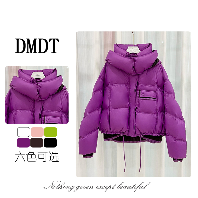 【DMDT服饰】2025冬季新品“恒舱”连帽白鸭绒保暖显瘦休闲羽绒服9888