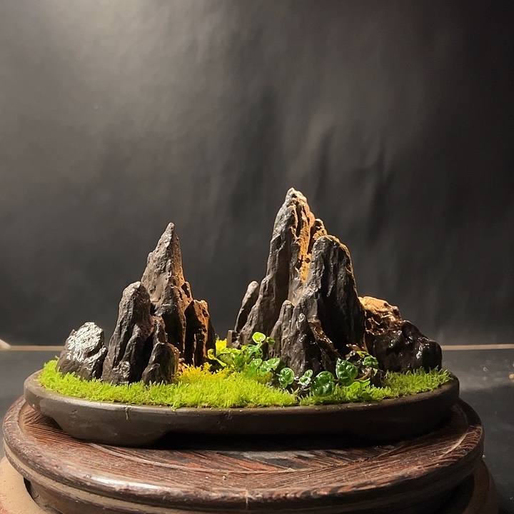 手工制作宋山石盆景