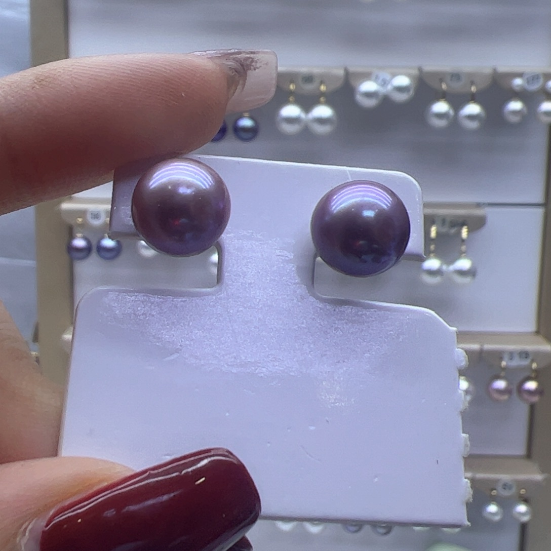 淡水珍珠耳饰银S925镶嵌