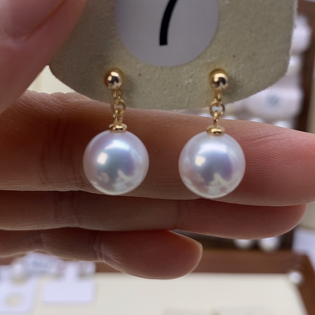 银S925镶嵌淡水珍珠耳饰