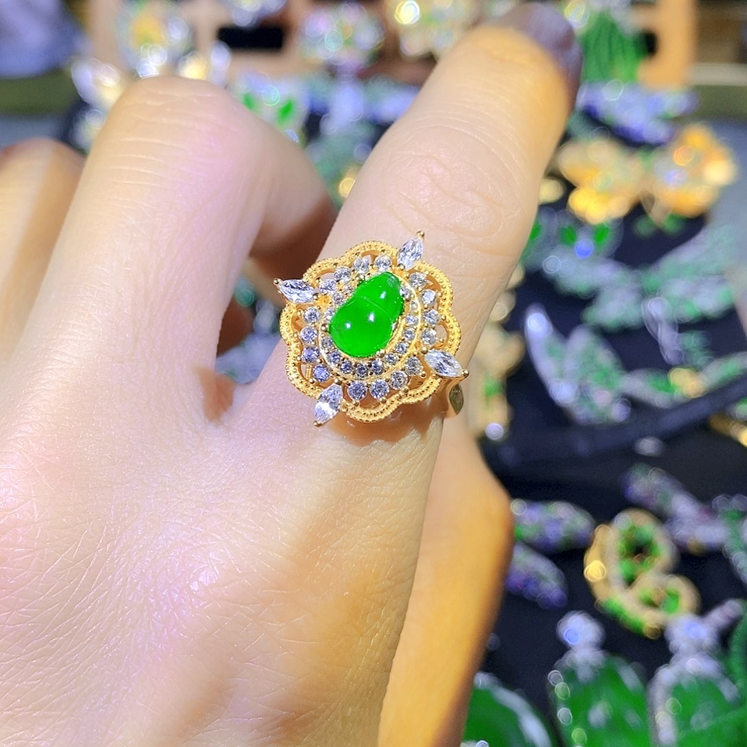 吊坠(不含链)银S925镶嵌翡翠