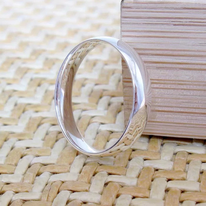 足银戒指 足银999.9戒指 经典卡4毫米泥鳅背素圈时尚百搭足银戒指