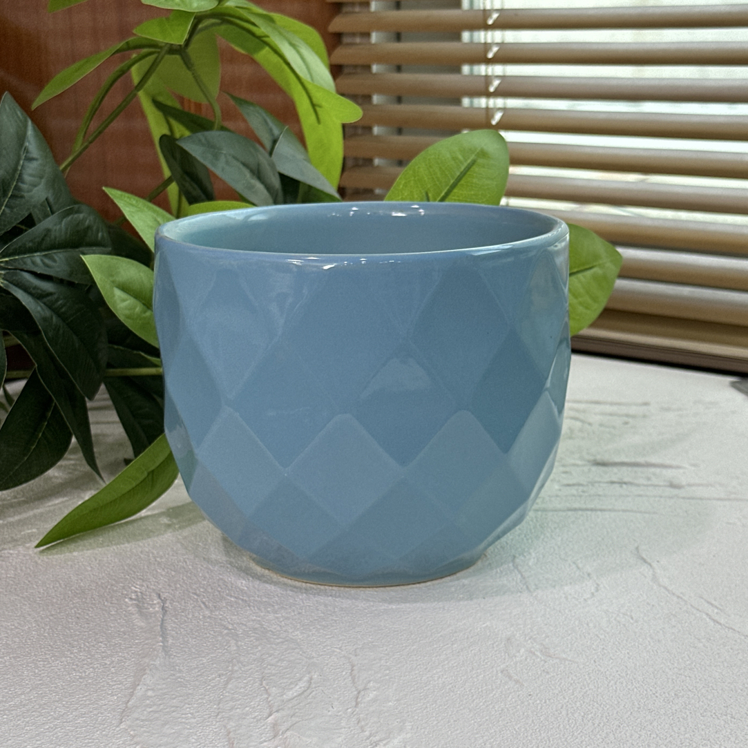 K61透气多肉花盆简约北欧风格带托盘适合多种植物室内外通用