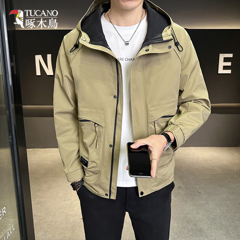 TUCANO/啄木鳥时尚帅气工装连帽夹克男宽松百搭休闲潮牌外套1718