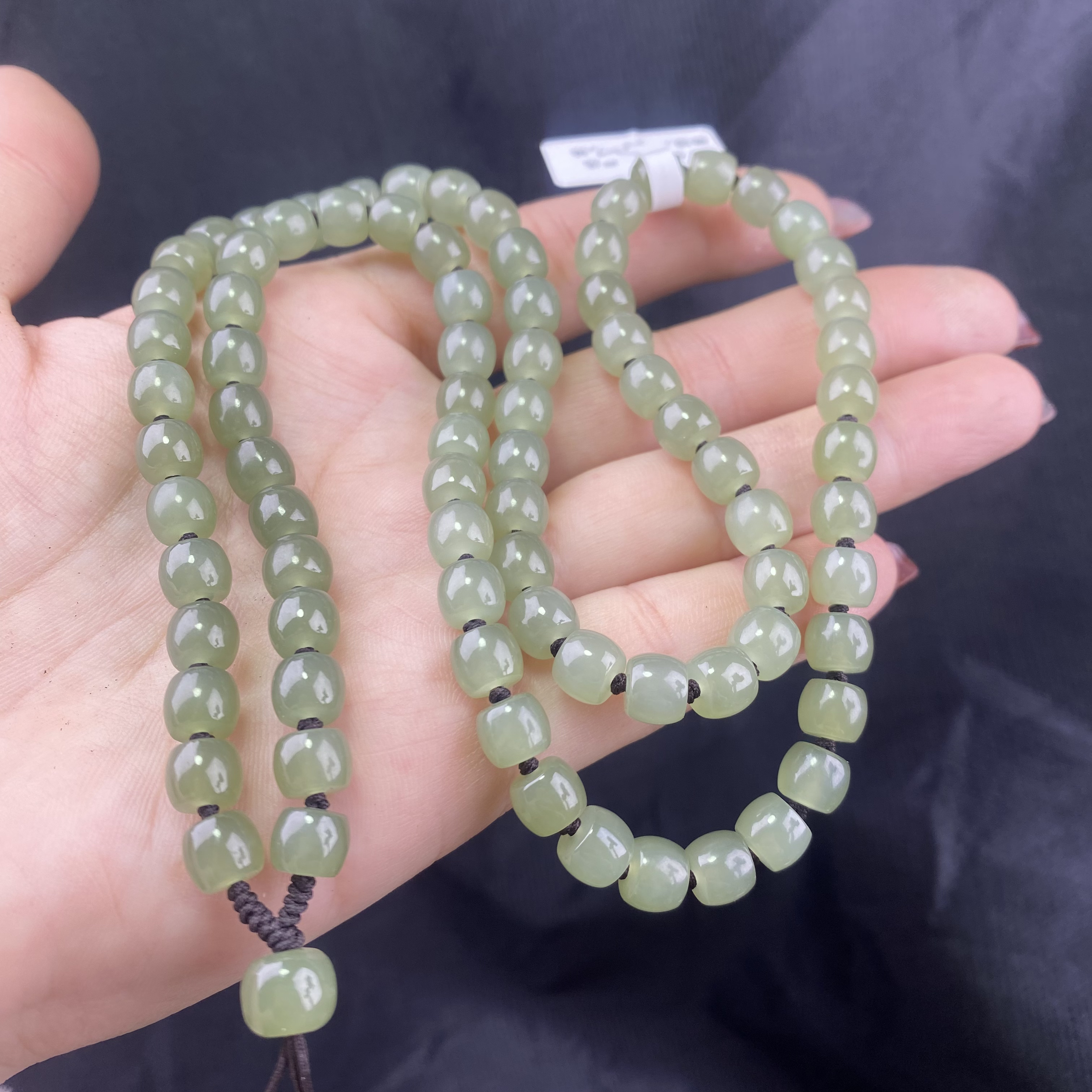 高端和田玉直切珠卡7mm珠链吊坠挂绳项链牌子挂绳上档次