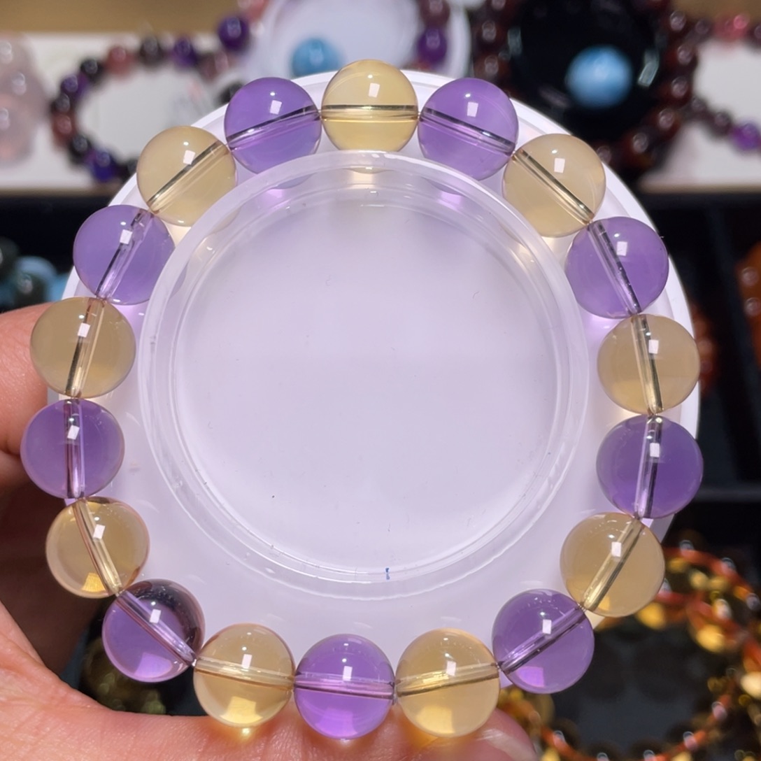 水晶手链未镶嵌巴西紫黄晶