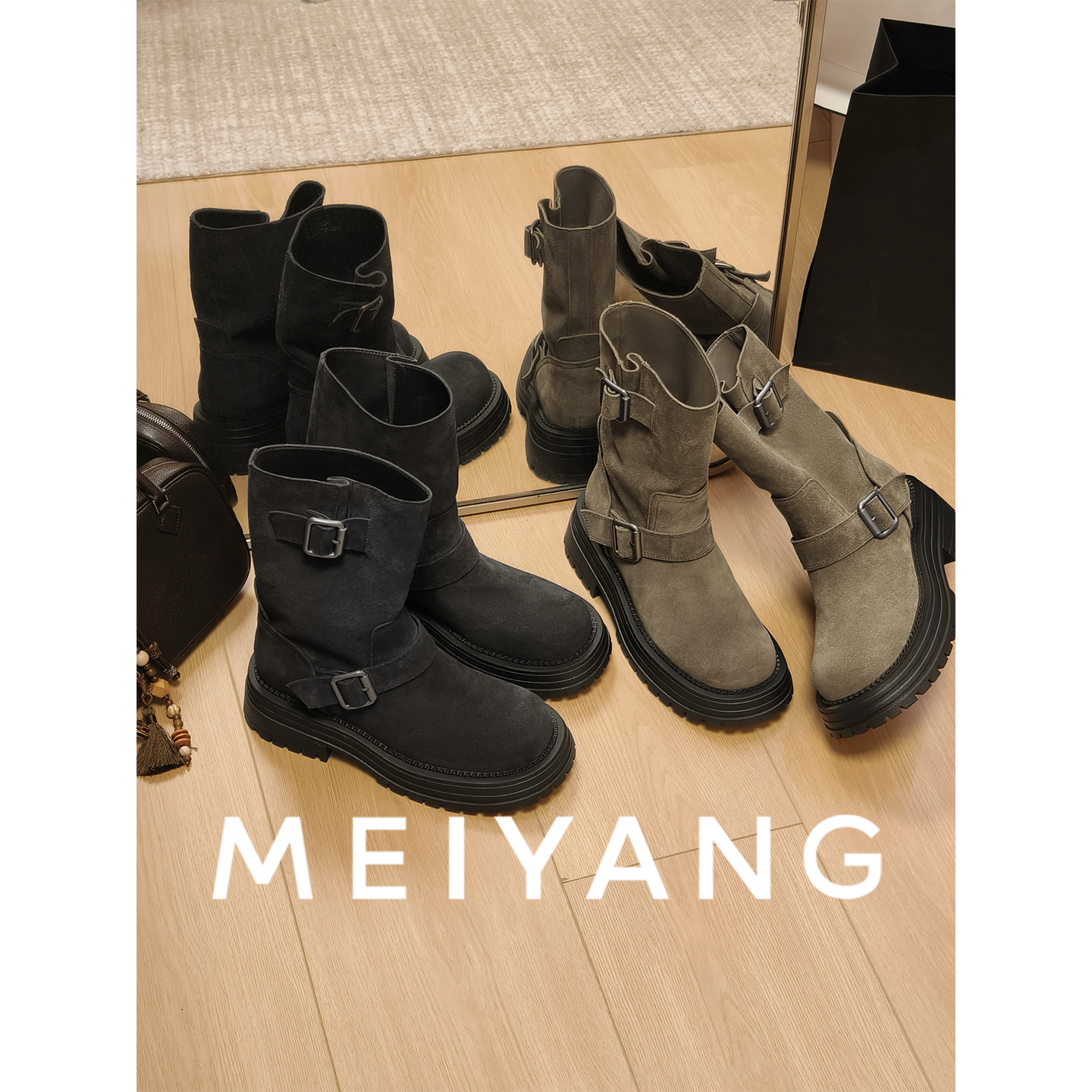 美洋MEIYANG 升级版赏金猎人中筒女靴