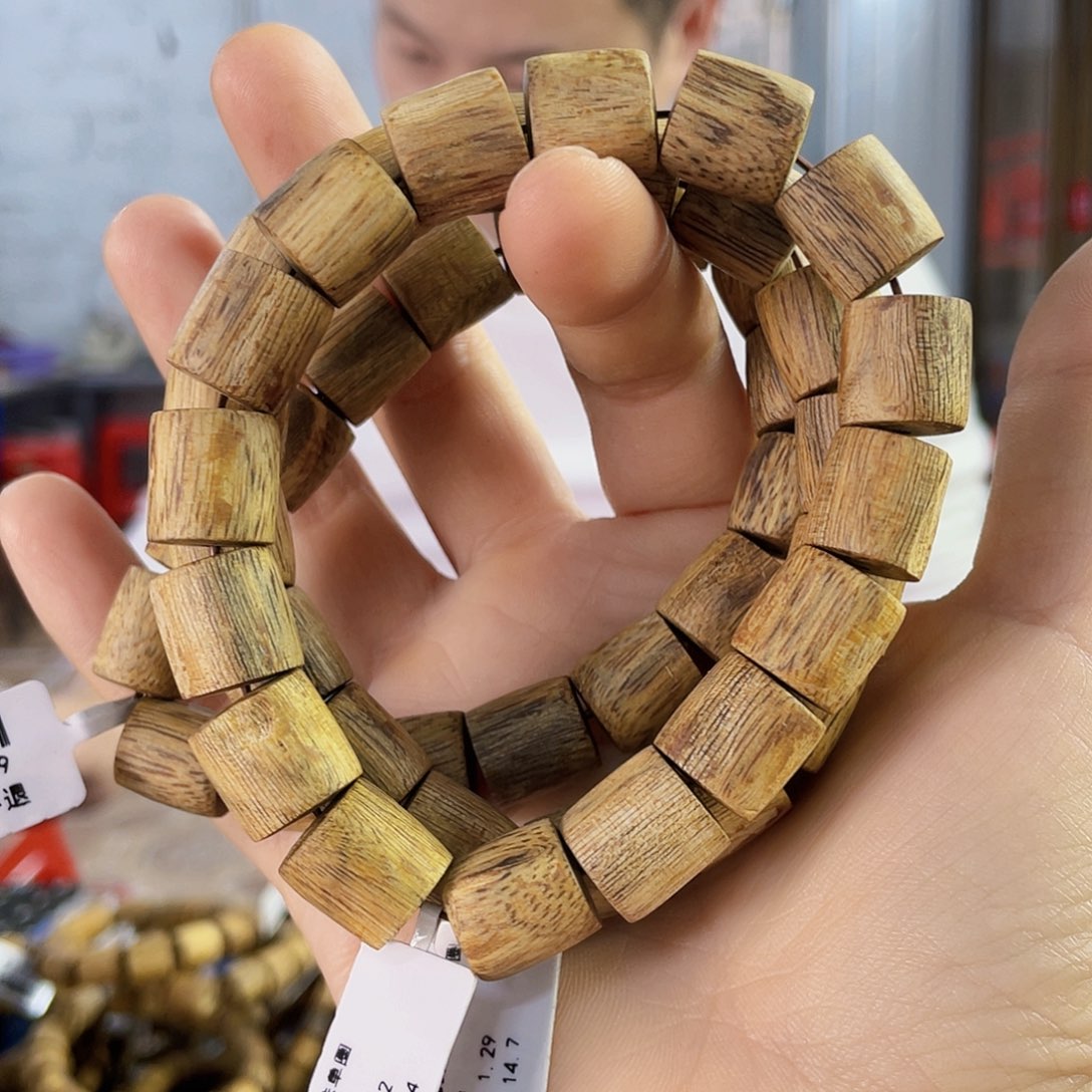 沉香手串棋楠乌身桶珠单圈1.2/14克多样性发一