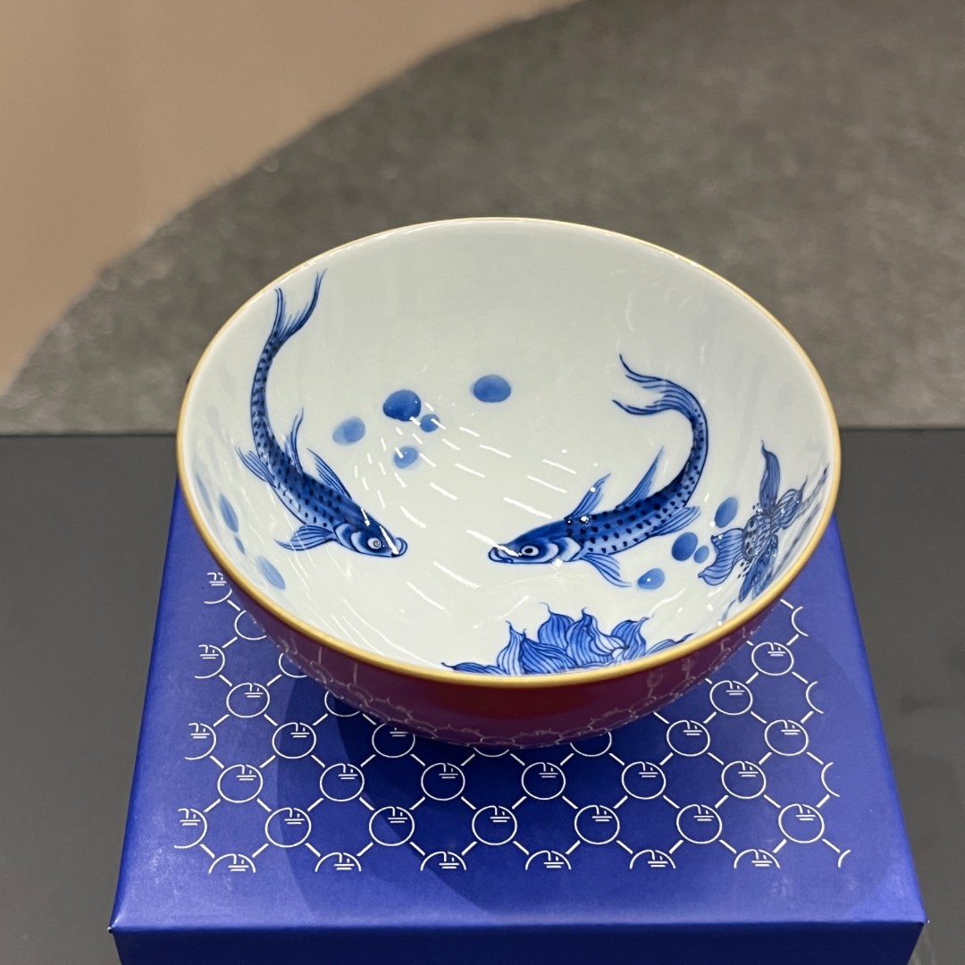 【南昌广电优选】良朋 祭红莲鱼鸡心杯