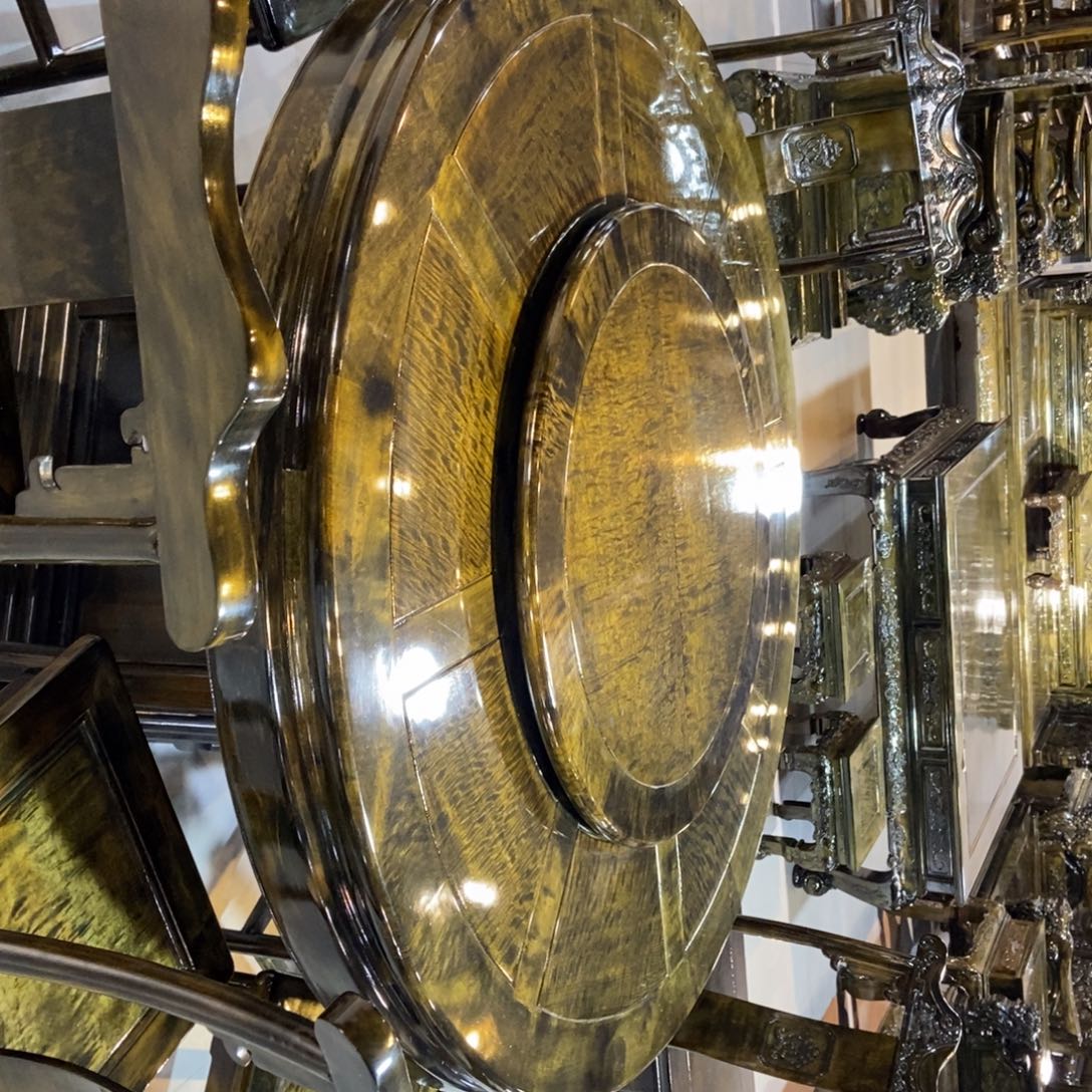 楠木圆餐桌七件套1.38米