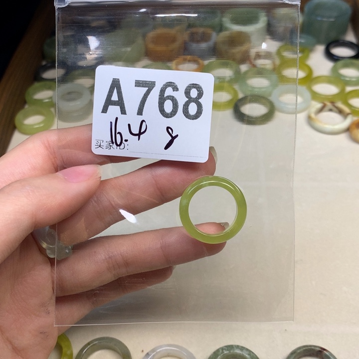 *****蛇纹石玉合金天然岫玉戒圈